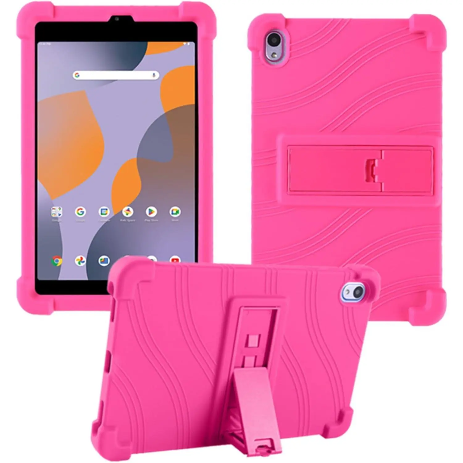 Case for Walmart Onn 8 inch Tablet 2024 Model (100135923),  Friendly Soft Silicone Adjustable Stand Cover for Onn 8 inch Gen 4 2024 Tablet Case (Rose)