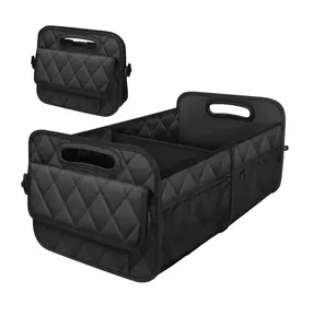 Car Trunk Organizer for SUV 600D Waterproof Polyester 50L Capacity 22x12.5x10.75in Durable Dirt Resistant Wear Resistant Design with 6 Pockets for Women Men car  phone Collapsible Sturdy Car Trunk Organizer car trunk storage box