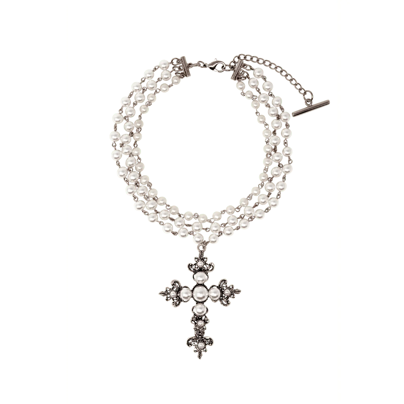 PEARL CROSS NECKLACE