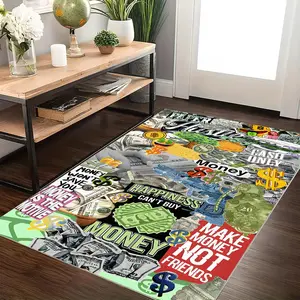 Hip-hop Creative Print Character Design Carpet, 1 Count Trendy Style Soft Bedroom Carpet,  Easy To Care & Machine Washable  Carpet for Home Dormitory Coffee Shop
