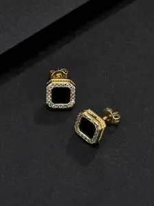 ICED CHICS 9mm square Zircon hip-hop stud earrings, unisex earring accessory, versatile hip-hop style, surprise gift, birthday gift, anniversary gift
