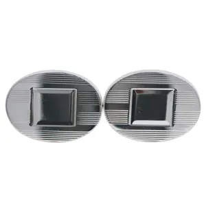 Pre-owned Tiffany & Co. Sterling Silver 925 (Ag925) Small Leather Goods Oval Silver 925 Cufflinks