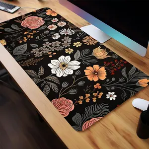 Creative Floral Pattern Mouse Pads, 1 Count Rectangle Gaming Mouse Pad, Office Keyboard Pad, Non-slip Computer Mat for Office, Home Gaming, Desktop Accessory