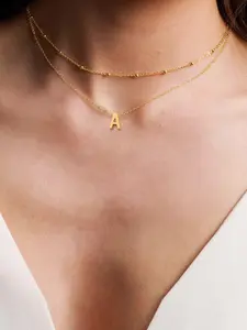 Women's Elegant Initial Pendant Necklace, Stainless Steel Jewelry for Party, Daily Clothing Decor, Trendy All-match & Exquisite Jewelry for Birthday Gift, Initial Letter Necklace