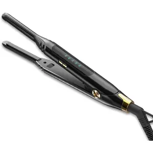 Pencil Flat Iron 3/10'' Small Flat Irons for Short Hair,Pixie Cut & Bangs,Hair Straightener for Edge with LED Display Travel Mini Hair Straightener with Dual Voltage,Auto Shut Off Black