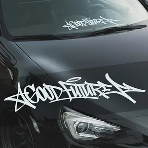 Handwritten GOODFUTURE Car Windshield Sticker Optimistic and Positive Car Body Decoration Vinyl Decal Sticker Vehicle Decoration For Cars Car Decals