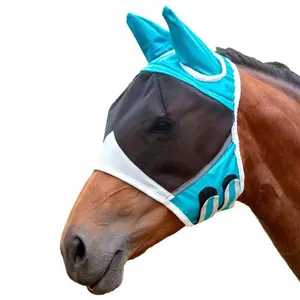 Horse Fly Mask, Smooth Comfortable Design, Elastic Ear Straps, Large Size, Riding Gear, Horse Face Cover, Protective Equine Accessory