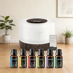 Large Ultrasonic Aromatherapy Diffuser with Humidifier, Timer & 7 Color Lights – Includes 6 Fragrance Oils for Home Office Yoga machine decor 7-color gift ultra quiet salt lamp operation essential