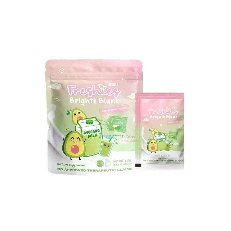 Freshies Brighté Blanc Collagen & Glutathione Drink – Avocado Milk Flavor | Beauty Support Powder Supplement 21g x 10 Sachets