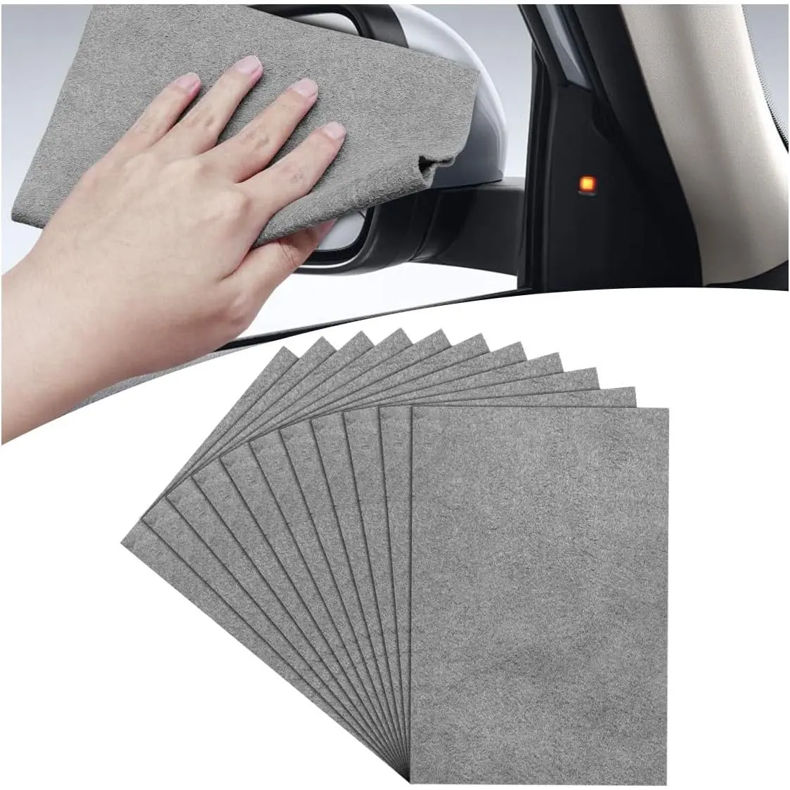 10Pcs Smooth Ultra-Fine Microfiber Cloths, Lint-Free Streak-Free Wipes for Mobile Phone Screen Cleaning, Auto Interior Detailing & Window Care