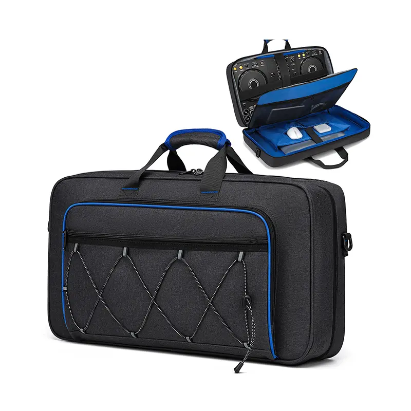 Men's Durable Basic Solid Oxford Cloth Crossbody Messenger Bag - Easy-to-Carry DJ Equipment Storage Case with Strap, Multi-Compartment, Sturdy Zipper, Handle, Organized Layout for Turntable Controllers DDJ-200 DDJ-400 REV1 FLX4 SB3 & Gear Accessories