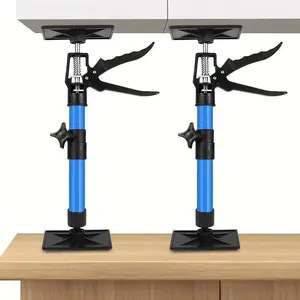 Adjustable Drywall Lift, Telescoping Support, Cabinet Jack Set, Manual Operation, Press and Release Mechanism, Heavy Duty Rotatable Anti-slip Base for Construction