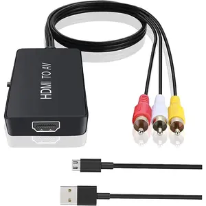 HDMI to RCA, HDMI to Older TV Adapter Compatible for Fire Stick, Roku, Apple TV, Xiaomi Mi Box, Android TV Box, DVD, Blu-ray Player ect.（HDMI to AV Converter）