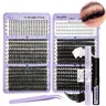 678-Piece Lash Clusters with Spikes, Fluffy Cluster Lashes, Voluminous False Eyelashes, False Eyelashes Extensions, Wispy Eyelash Cluster Set 14–20 mm 40D DIY Volume Eyelashes with Lash Bond and Seal and Tweezers