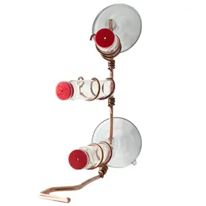 Window Hummingbird Feeder | Handcrafted Copper and Aluminum | Multiple Stations | Modern Hummingbird Feeder | Suction Cups (Copper, Three Station)