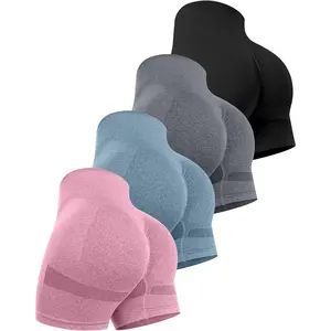 Workout Shorts Sets for Women, High Waisted Gym Butt Lifting Scrunch Butt Seamless ShortsGift