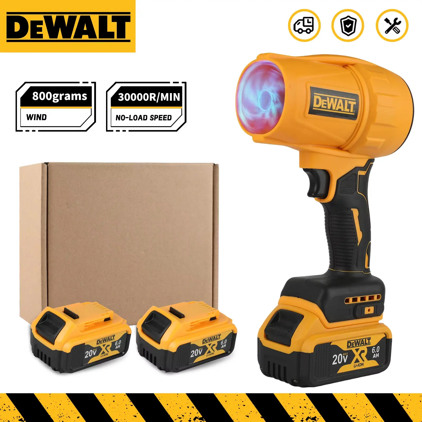 DEWALT Electric Cordless Leaf Blower Dust Blower for 20V Battery, High-Speed Motor Handheld Jet Fan Air Blower for Patio