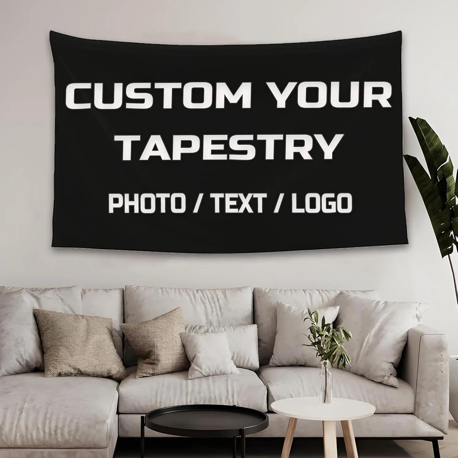 Custom Printed Tapestry - Personalized Photo Banner (60x40 in), Home Decor for Bedroom Wall Hanging, Send Customization Image via Chat Interface (Suitable for Room, Kitchen Use), Bedroom Decor