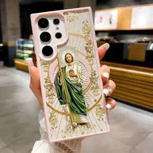 San Judas Pattern Clear Magnetic Phone Case, Compatible with MagSafe Silicone Bumper Protective Cover For Samsung S26 S25 S24 S23 S22 Ultra Plus FE Catholic