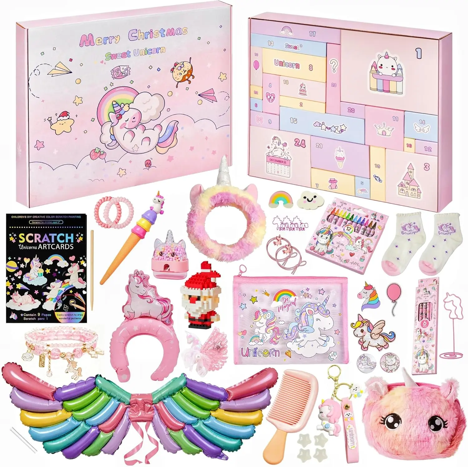 Halloween Fall Gift Advent Calendar 2026 for Girls – 24-Day Fantasy Unicorn Christmas Countdown Calendar with Accessories & Stationery, Holiday Surprise Gift for Girls Ages 3–9