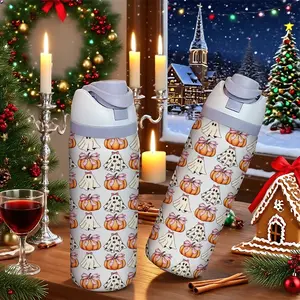 32oz Stainless Steel Vacuum Insulated Water Bottle, Christmas Pumpkin Ghost Design, Large Capacity, Perfect Gift for Women