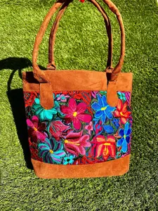 Mexican embroidered Tote Bag, Floral Tote Bag, Tote Bag with pockets, Mexican Bag, meaningful gifts