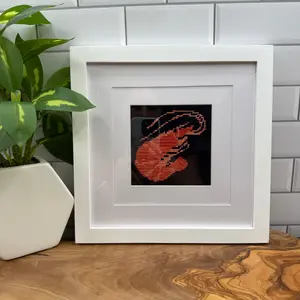 Shrimp on Dark Blue Needlepoint Kit