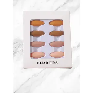 Hijab Pins -Nude 8 Pack of Hijab Pins in Peach Brown Orange and Light Pink Colors for Secure Hijab Wear