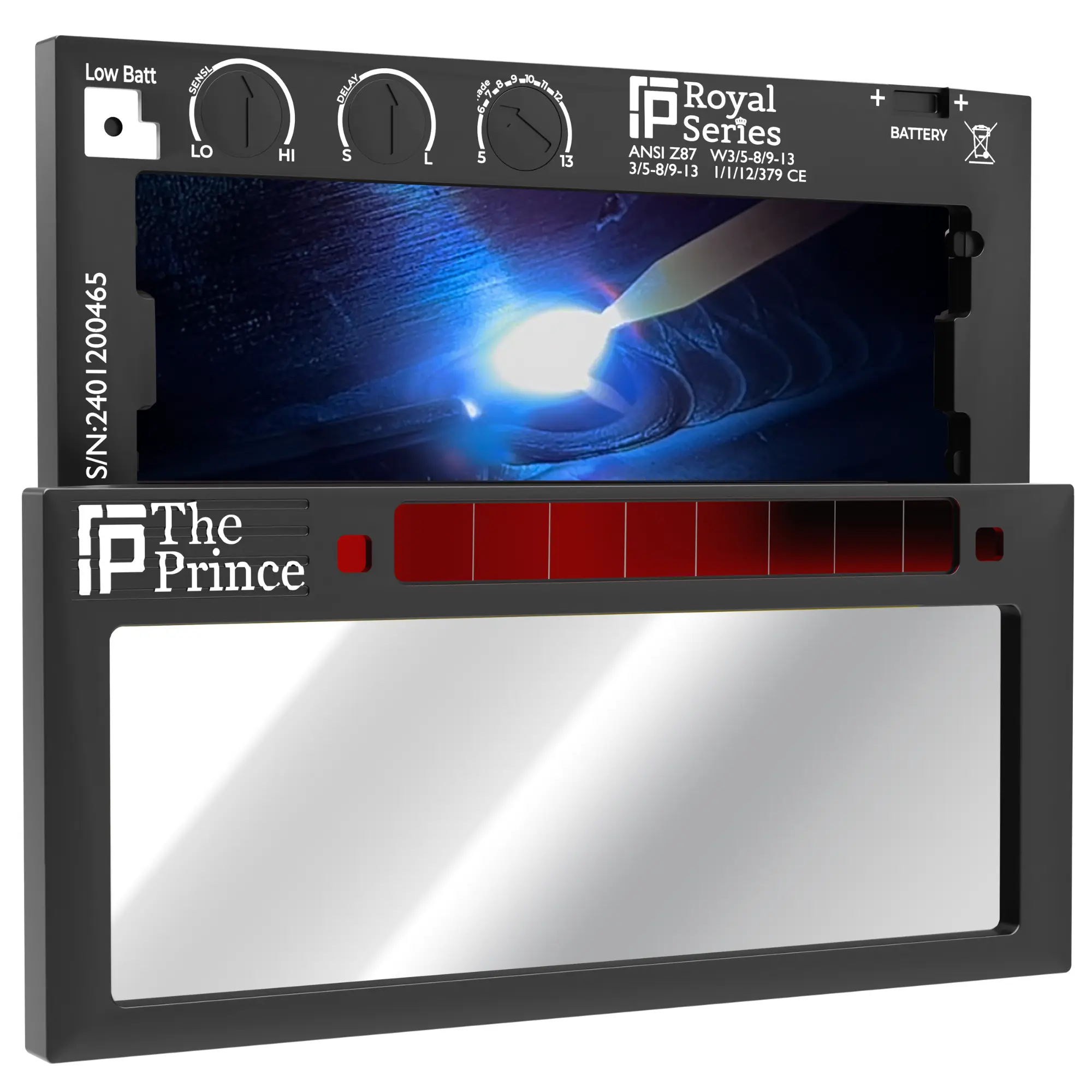 The Prince Adjustable 1.0 - NOT FOR TIG -Silver Adjustable Auto Darkening Welding Lens