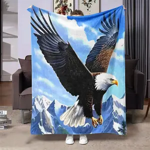 Eagle Pattern Blanket, 1 Count Soft Warm Throw Blanket, Air-conditioned Room Blanket, Warm Nap Blanket, Portable Throw Blanket for Home Office Travel Camping