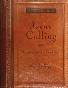 USED-Jesus Calling, Large Text Brown Leathersoft, with Full Scriptures: Enjoying Peace in His Presence (a 365-Day Devotional) - The Perfect Christian Gift by Young, Sarah (Imitation Leather)