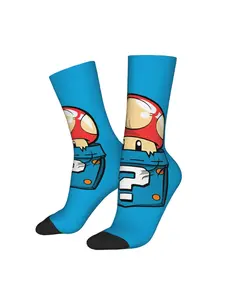 1 Pair Hip Hop POCKET TOAD Men's compression Socks Harajuku Pattern Printed Funny Novelty Happy Crew Sock