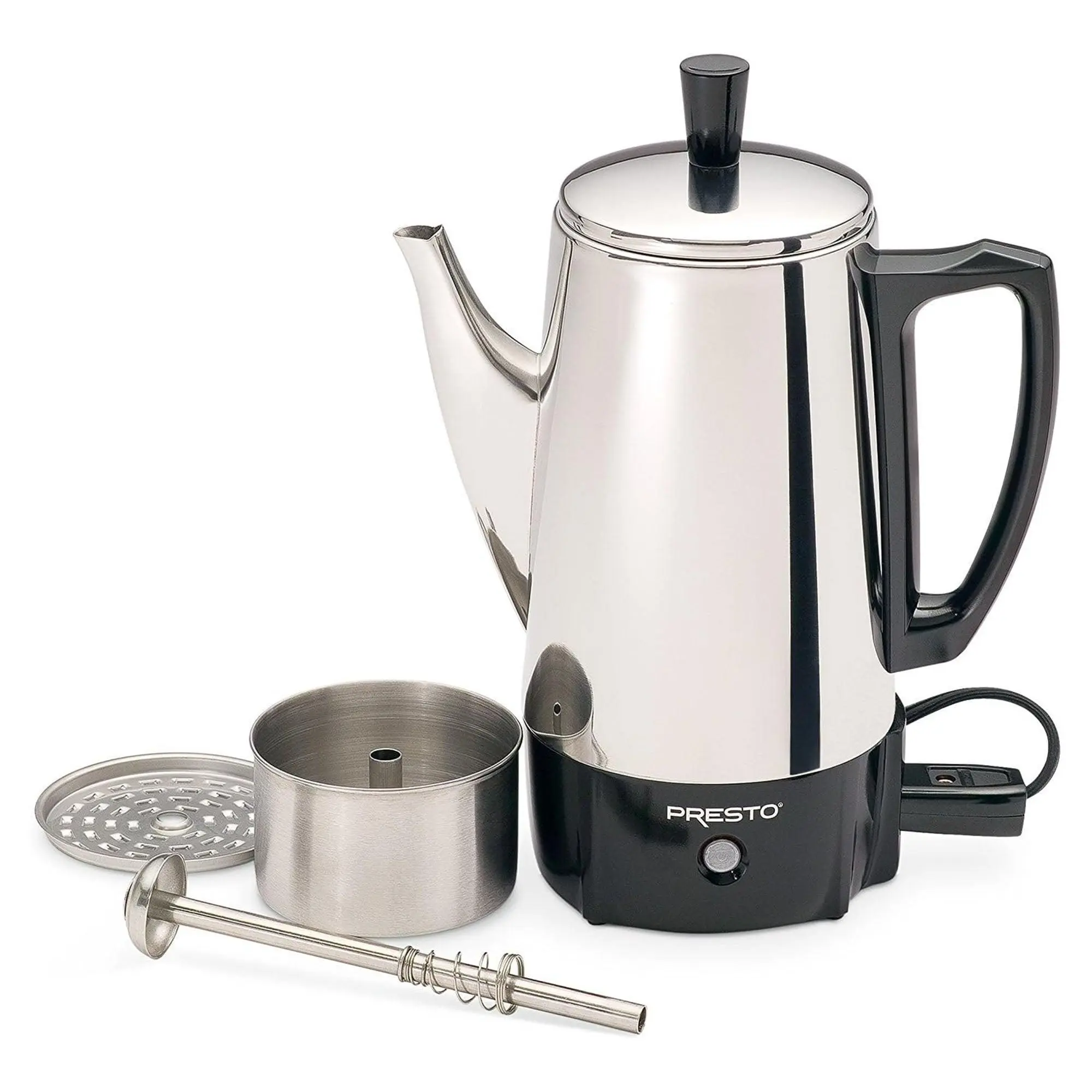 Presto 02822 Stainless Steel Coffee Maker, Classic Percolator, Easy Pour, Silver Presto 02822 Stainless Steel Coffee Maker, Classic Percolator, Easy Pour, Silver