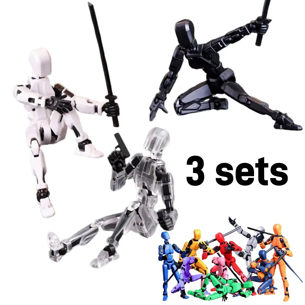 3PCS Unassembled Action Figure Toyset - DIY Assembly Robot Statues, 3-Color Home Decor, Toys for Kids, Teen Boy Gift for Friends (