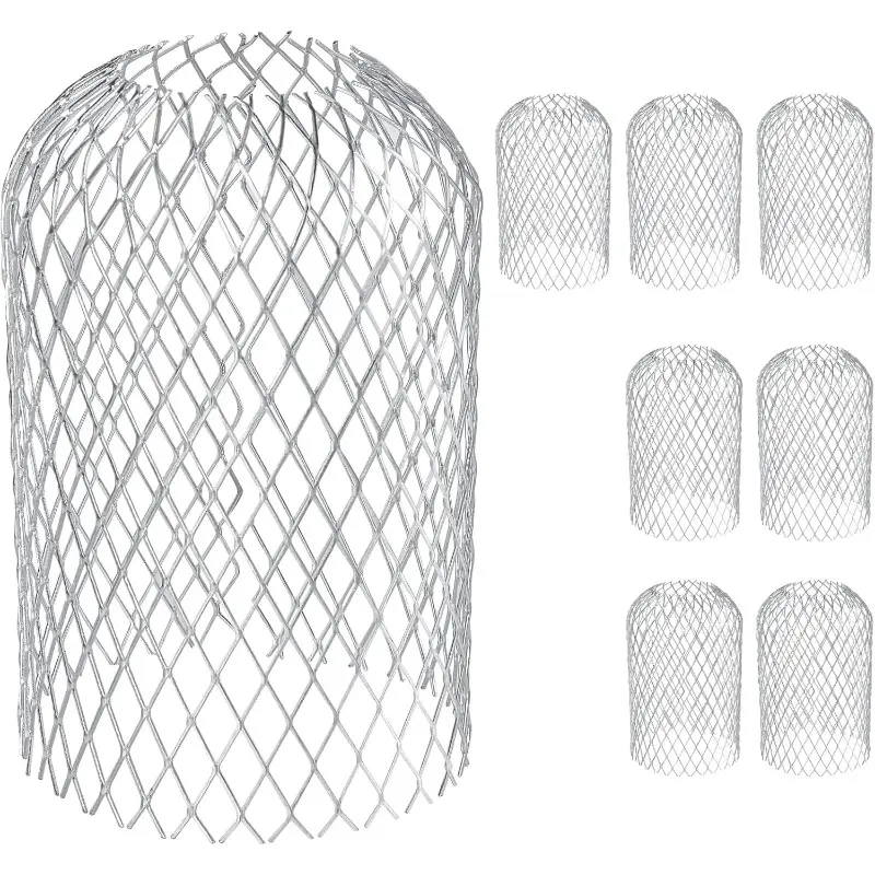 8 Pack Gutter Downspout Guard, Gutter Guards, Aluminum Gutter Guard Strainer, Gutter Downspout Protectors, Stops Blockage Leaves Debris (3.5 Inch)