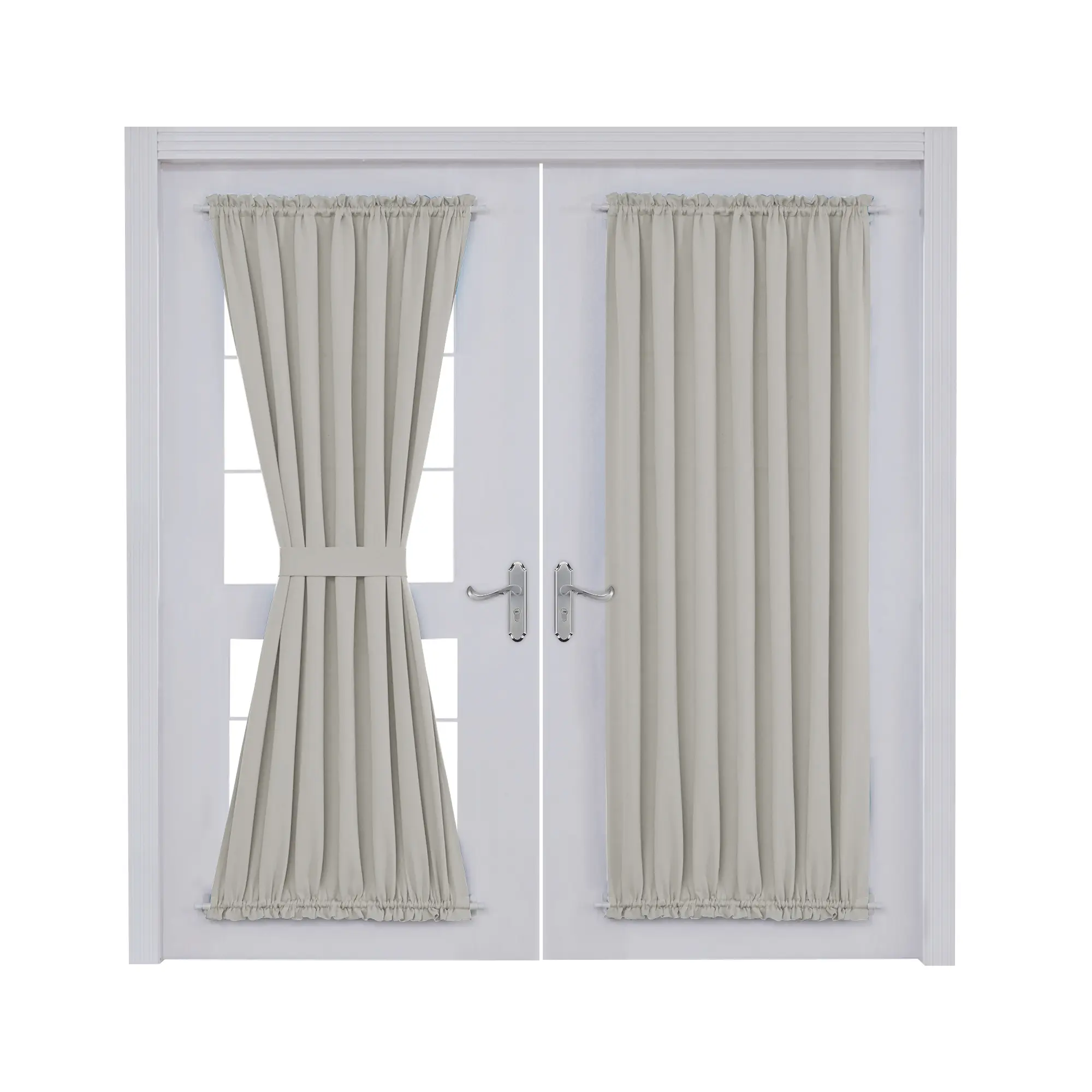 Deconovo Blackout Door Curtain - 1 Panel, French Door Window Drapes with Rod Pocket Design for Bedroom Doors