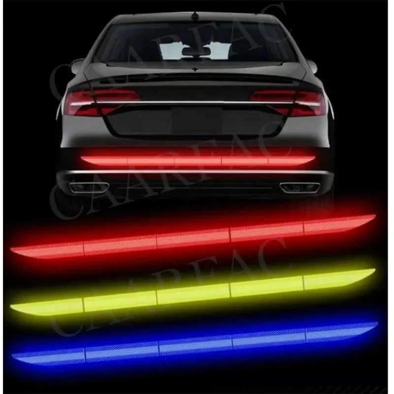 3-Pack Car Reflective Anti-Collision Strip Decals - High-Visibility Safety Tape, Accessories for Night Driving, Parklot Visibility, Fits All Cars, Trunk Use, Car Accessories