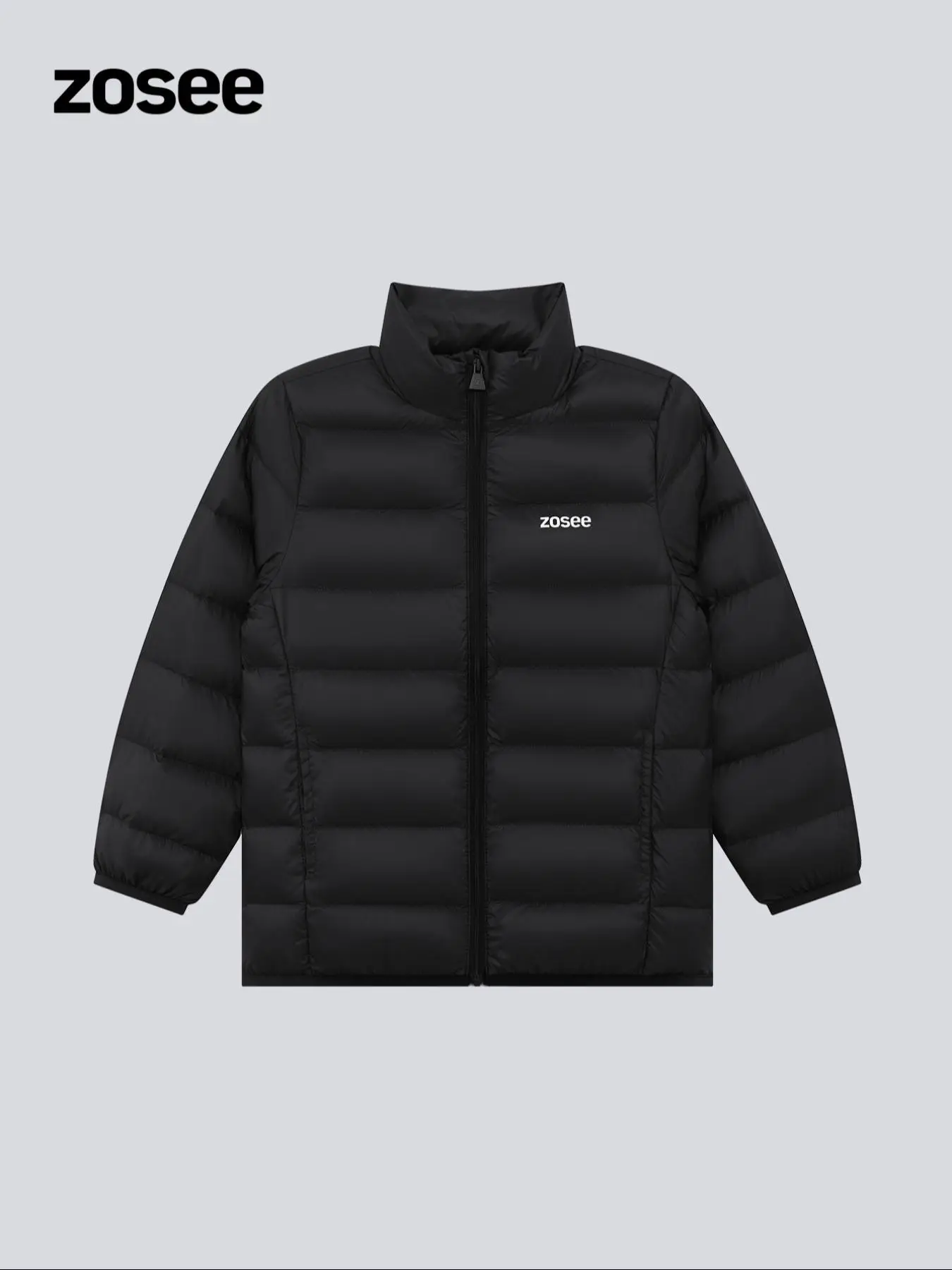 Boy's Letter Print Zip Up Down Coat, Casual Long Sleeve Funnel Neck Padded Outerwear for Fall & Winter, Kids Clothes for Daily Wear