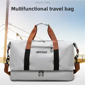Large Capacity Travel Bag with Shoe Compartment, Portable Carry-On Sports Training Bag, Unisex, Easy to Pack Luggage for Vacation and School, Athletic Bag