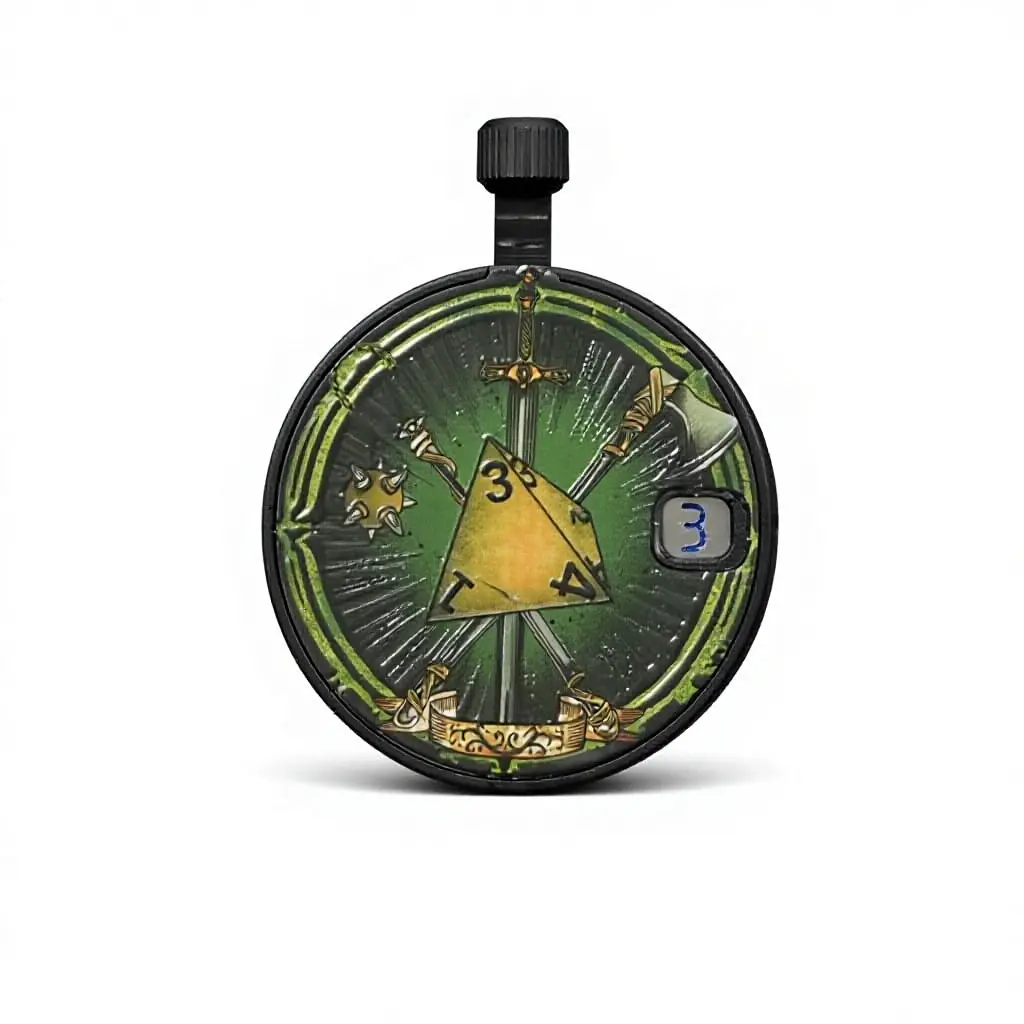 SURPASS Compact Design Aluminum Alloy Mechanical Pocket Watch Dice Spinner - 12+ Yrs EDC Fidget Toy Pendant, D4 D&D Dice, Premium Stainless Steel Everyday Carry Collectible, Fair & Random Rolls, High-End Presentation Box, Ready to Gift Wearable Art, Edc C