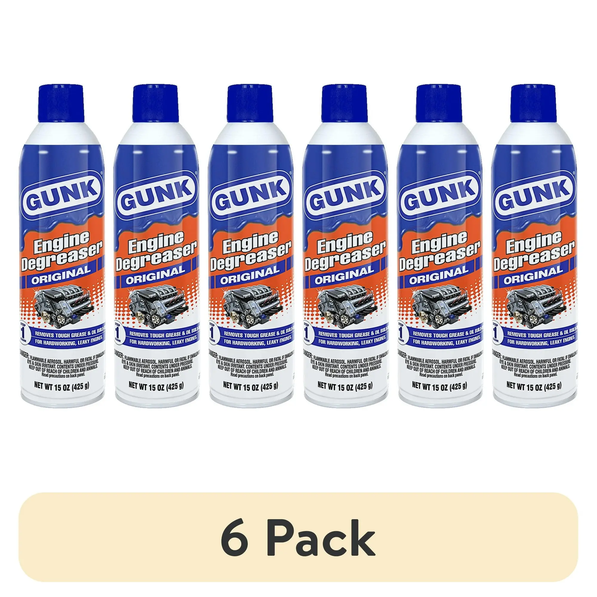 (6 pack) Gunk EB1CA Engine Degreaser, Penetrant, 15 oz.