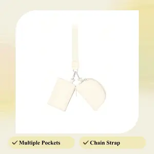 Women's Mini Wristlet Clutch Purse - Zippered Double-Pocket Portable Keychain Wallet for Coins Keys Cards - Durable Lightweight Polyester Travel Wallet