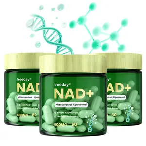 Treeday NAD+ Advanced Dietary Vitamin Capsules - 500mg per Serving, 60 Count (30 Day Supply) Edible Energy & Healthy Aging Supplement, with Magnesium Spray Deodorant, Psyllium Husk, Magnesium Complex, Sea Moss
