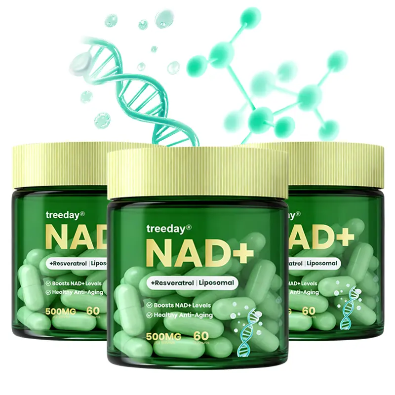Treeday NAD+ Advanced Multi-Dose Vitamins Supplements - 500mg per Serving, 60 Count (30-Day Supply), Edible Energy & Healthy Aging Support, with Magnesium Spray Deodorant, Psyllium Husk, Sea Moss, Anti-Aging