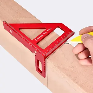 3D Multi-Angle Measuring Ruler, Precision Imperial 45/90  Woodworking Square,  Alloy Miter Triangle Ruler and Layout Measuring Tool for Engineer, Carpenter, Construction Use