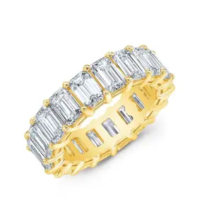 18k Gold Plated Emerald Cut Eternity Band