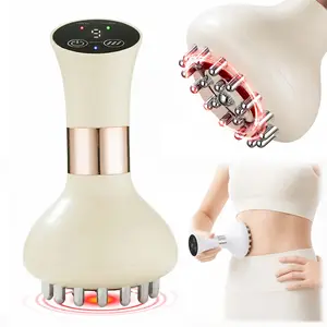 Lymphatic Massager, Wireless Body Sculpting Massage Tool, Lymphatic Drainage Tool, Red Light Heating Gua Sha with 9-Level Heating & Vibration, Suitable for Abdomen, Neck, Legs, Buttocks, and Arms