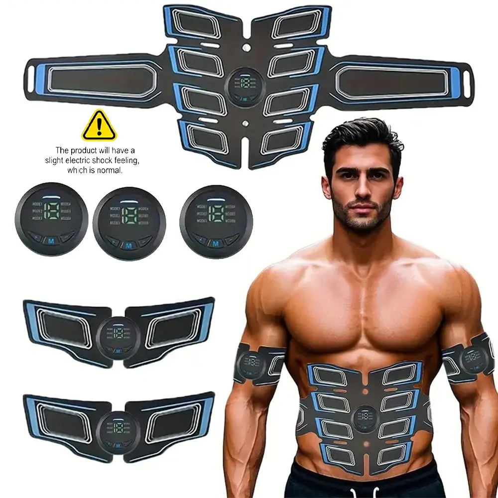 ABS Stimulator, Ab Toning Belt Trainer, Workout Equipment for Men & Women,Home Office Fitness Workout Equipment for Abdomen Gray, Body Shaping Tool