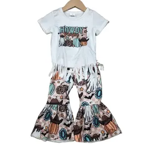 C Girl Halloween Outfit Pumpkin Girl Bell Bottom Outfit Western Clothing