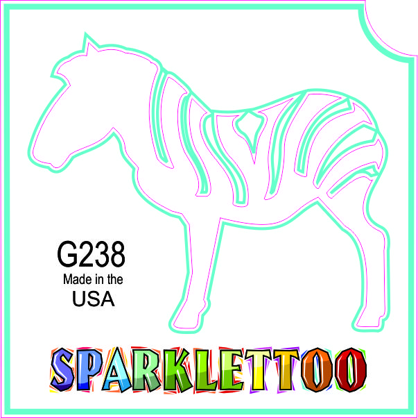 212 MAIN Ruby Red Cosmetics G238 3-Ply Zebra-Shape Glitter Tattoo Stencils, 1.5x2.3x2.3 in, FDA Safe, Pack of 100 (for Men's Costumes & Special Occasion Accessories)